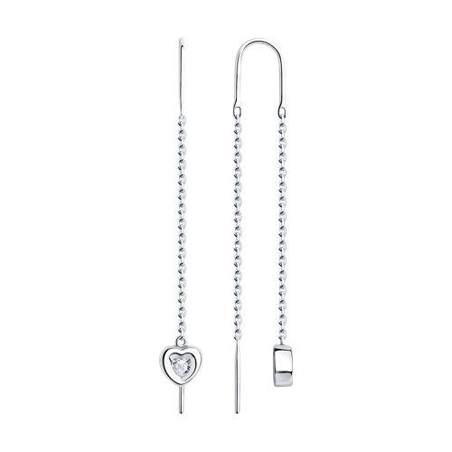 Cercei Lanț din argint  cu pietre Cubic Zirconia Incolor