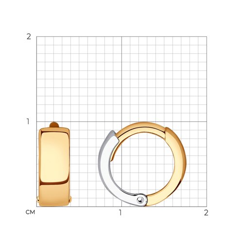 Серьги Конго из белого и красного золота без камней