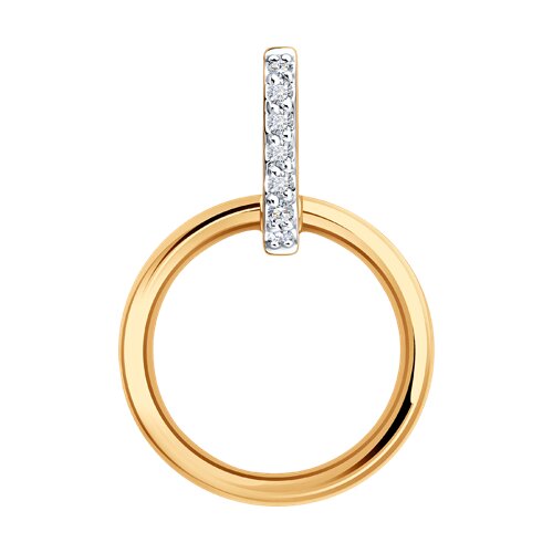 Pandantiv din aur roșu cu pietre Diamant