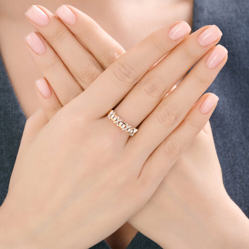 Кольцо из красного золота с камнями Бриллиант