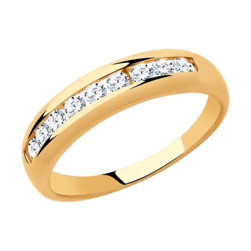 Inel din aur roșu cu Cubic Zirconia Incolor