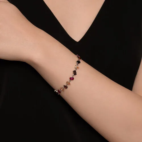 Brățară din argint cu Cubic Zirconia Colorat, Corindon (rubin)
