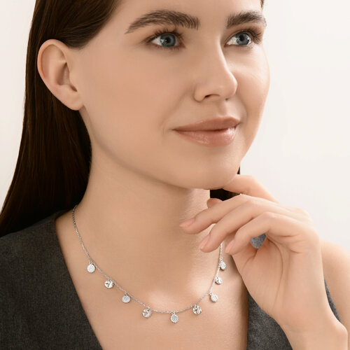 Colier din argint  cu pietre Cubic Zirconia Incolor