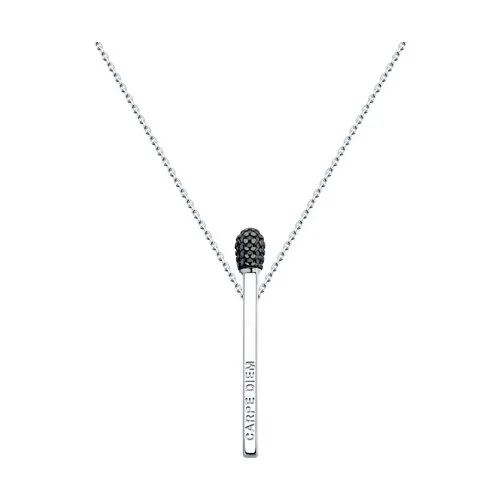 Colier din argint cu Cubic Zirconia Negru