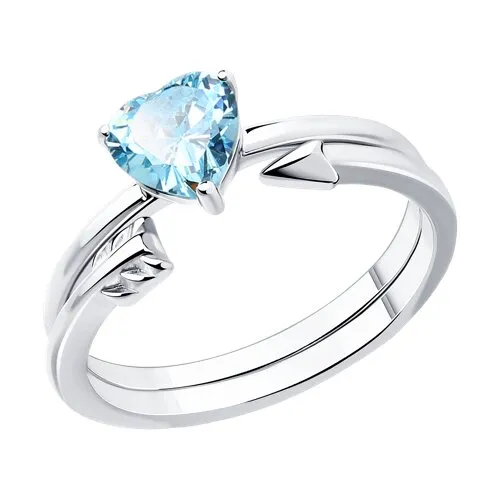 Inel din argint cu Cubic Zirconia Albastru