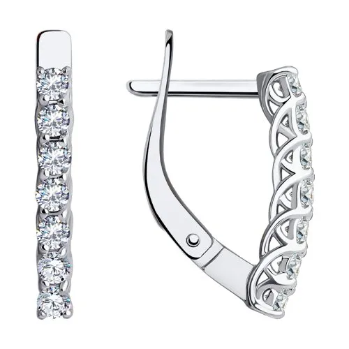 Cercei din aur alb cu Cubic Zirconia Incolor