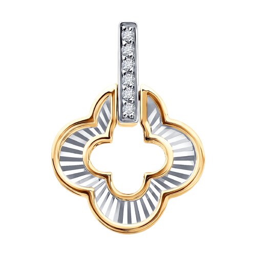Подвеска из белого и красного золота с камнями Бриллиант