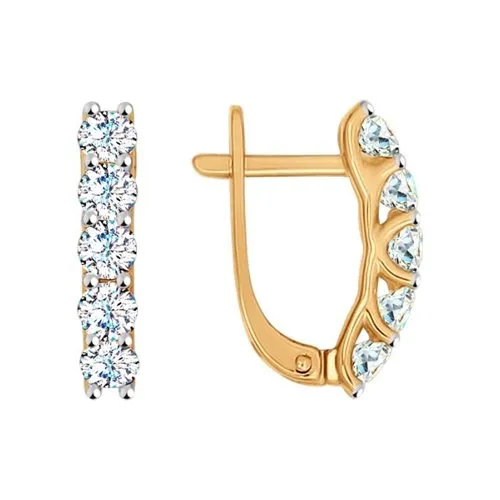 Cercei din aur roșu cu Cubic Zirconia Incolor