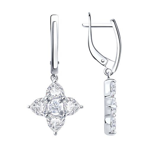 Cercei Suspendați din argint  cu pietre Cubic Zirconia Incolor