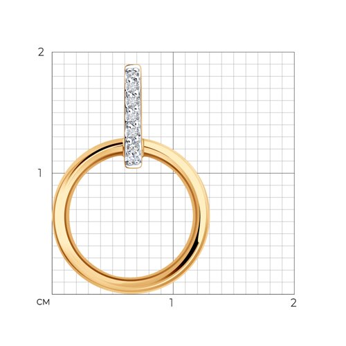 Pandantiv din aur roșu cu pietre Diamant