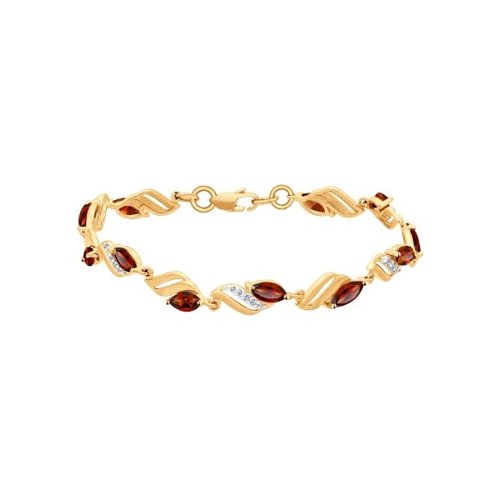 Brățară din aur roșu cu pietre Cubic Zirconia Incolor, Granat