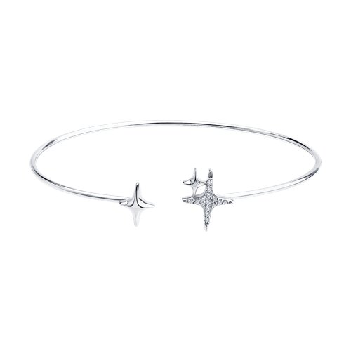 Браслет из белого золота с камнями Бриллиант