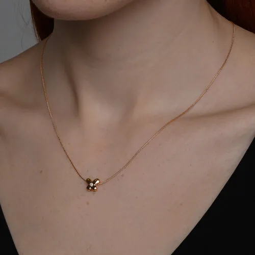 Colier din aur roșu cu Cubic Zirconia Incolor