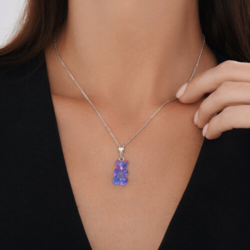 Colier din argint  cu pietre Rășină