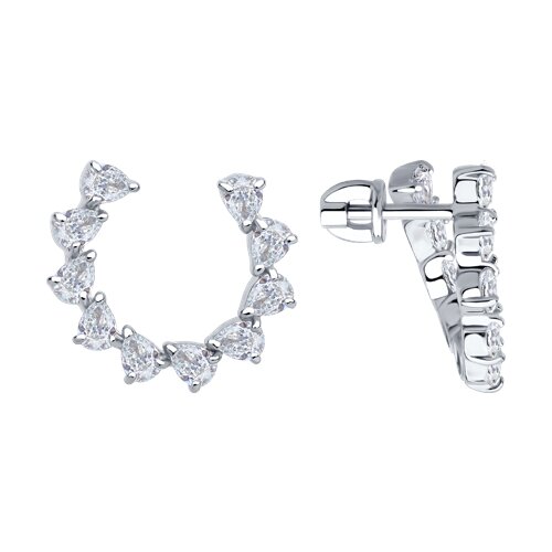Cercei Pusete din argint  cu pietre Cubic Zirconia Incolor