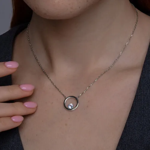 Colier din argint cu Topaz albastru