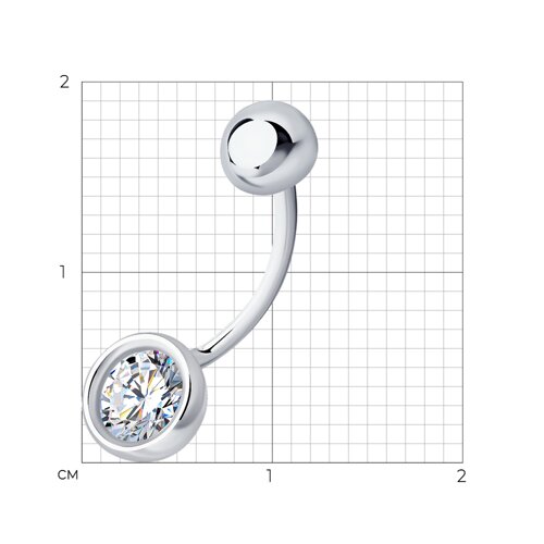 Piercing din argint  cu pietre Cubic zirconia