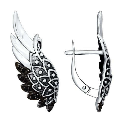 Cercei din argint  cu pietre Cubic Zirconia Negru