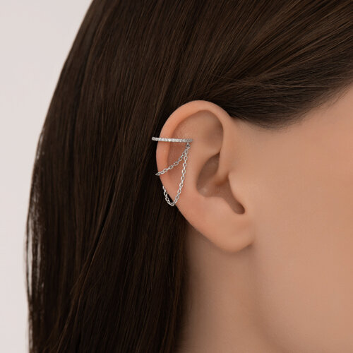 Cercel din argint  cu pietre Cubic Zirconia Incolor