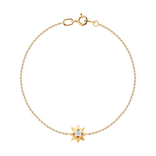 Brățară din aur roșu cu pietre Cubic Zirconia Incolor