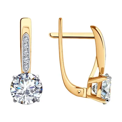 Cercei din aur roșu cu Cubic Zirconia Incolor