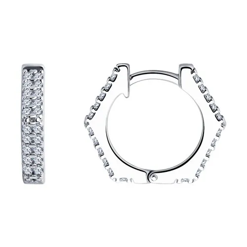 Cercei Creole din argint cu Cubic Zirconia Incolor