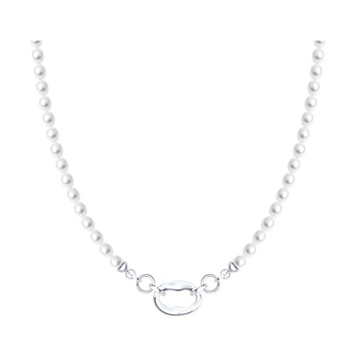 Колье из серебра с камнями Жемчуг белый