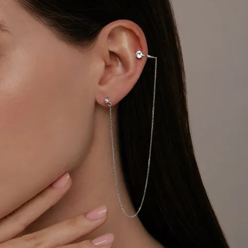 Cercel din argint cu Cubic Zirconia Incolor