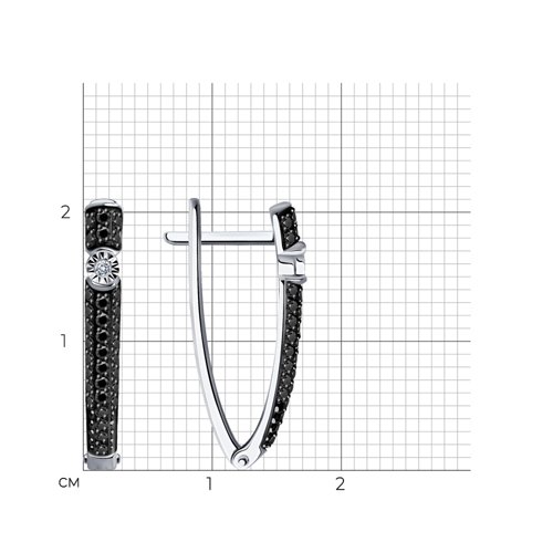 Cercei din aur alb cu pietre Diamant, Diamant negru