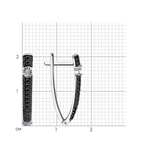 Cercei din aur alb cu Diamant, Diamant negru