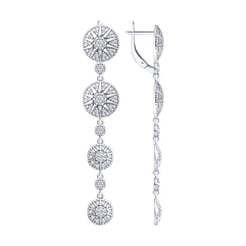 Cercei Suspendați din argint  cu pietre Cubic Zirconia Incolor