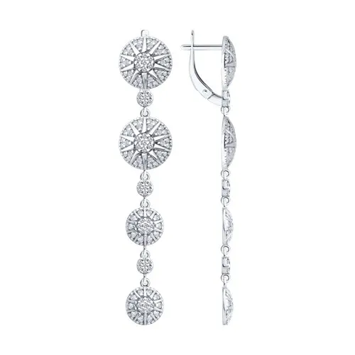 Cercei Suspendați din argint cu Cubic Zirconia Incolor