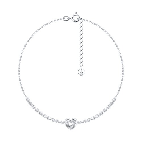 Браслет Love из белого золота с камнями Бриллиант