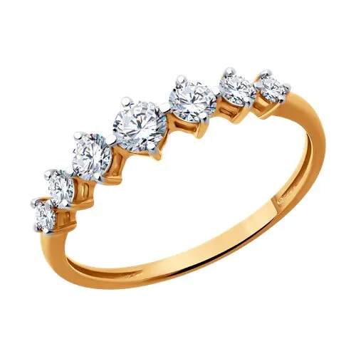 Inel din aur roșu cu Cubic Zirconia Incolor