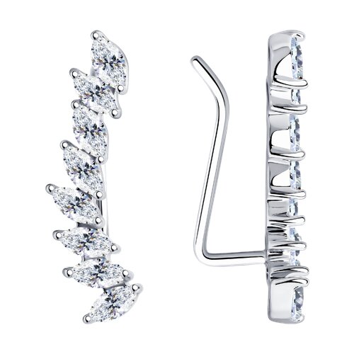 Cercei din argint  cu pietre Cubic Zirconia Incolor