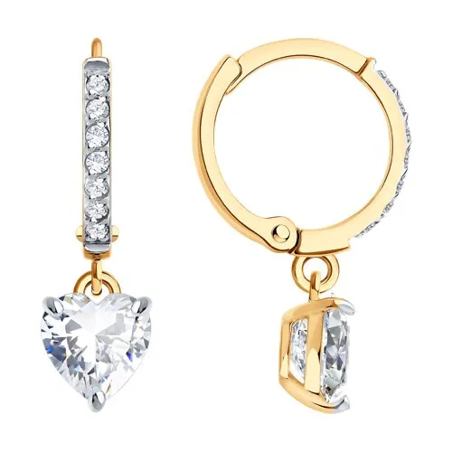 Cercei Creole din aur roșu cu Cubic Zirconia Incolor