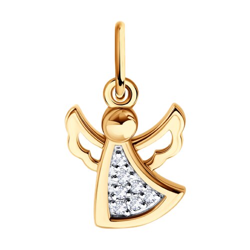 Подвеска из красного золота с камнями Фианит