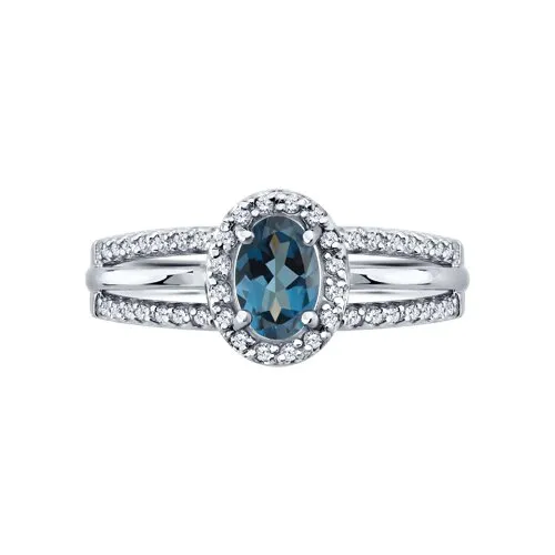 Inel din aur alb cu Cubic Zirconia Incolor, Topaz London