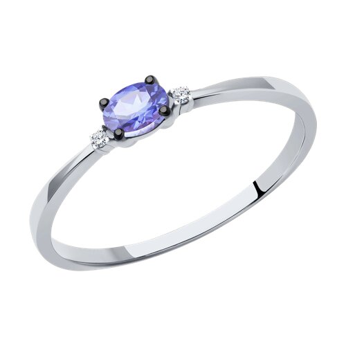 Inel din aur alb cu pietre Diamant, Tanzanit