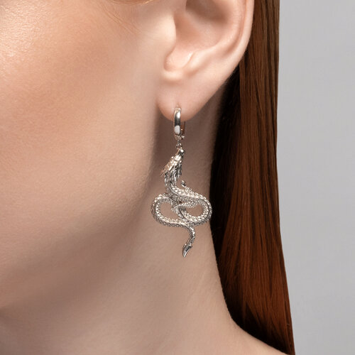 Серьги Конго из серебра без камней