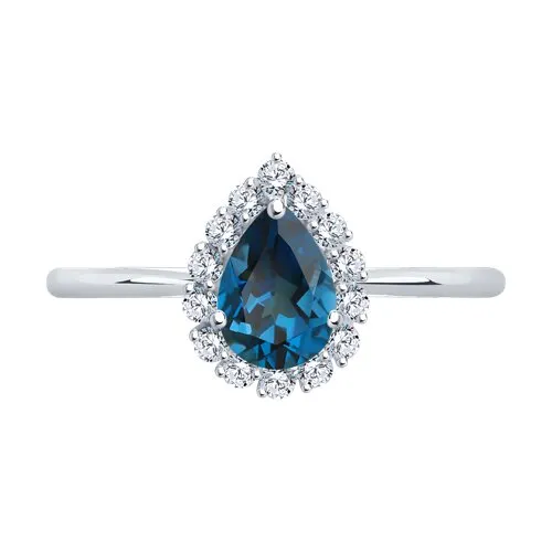 Inel din aur alb cu Cubic Zirconia Incolor, Topaz London