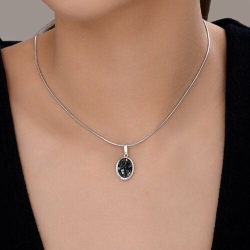 Подвеска из серебра с камнями Кристальная ткань