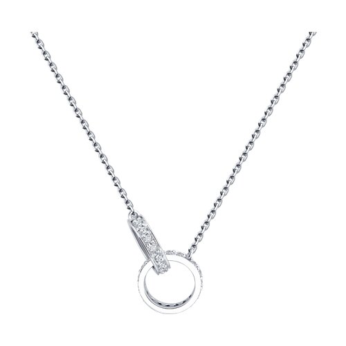 Colier din aur alb cu pietre Diamant