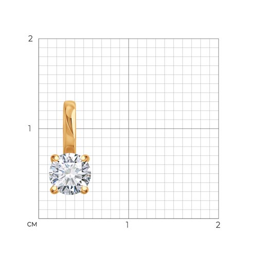 Подвеска из красного золота с камнями Фианит