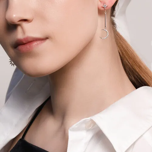 Cercei Pusete din argint cu Cubic Zirconia Incolor
