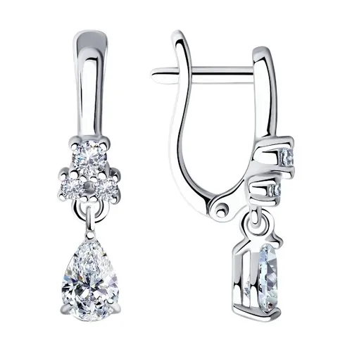 Cercei Suspendați din argint cu Cubic Zirconia Incolor