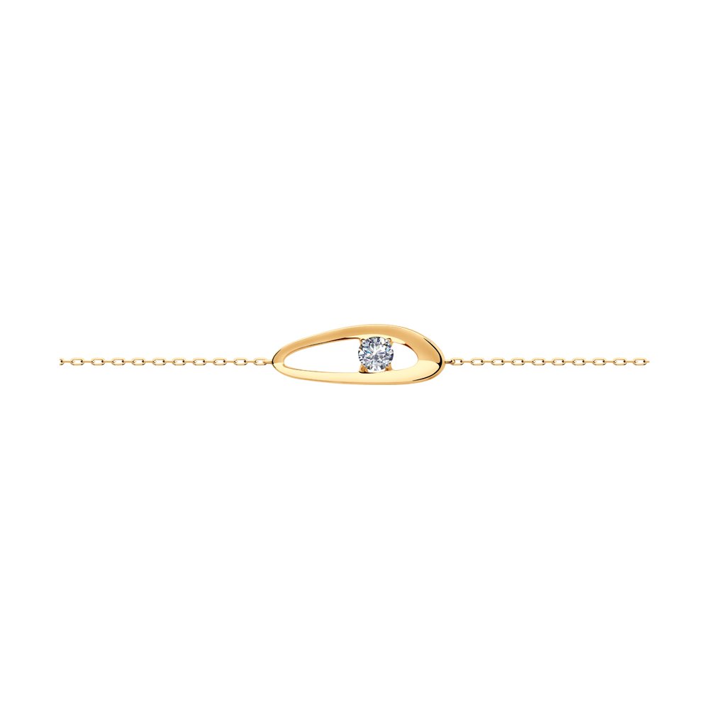 Brățară din aur roșu cu pietre Swarovski