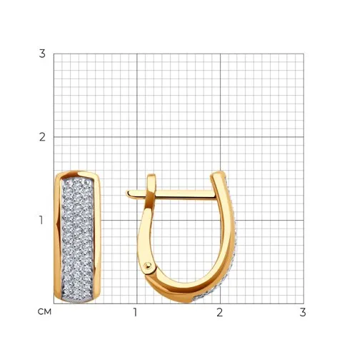 Cercei din aur roșu cu Cubic Zirconia Incolor