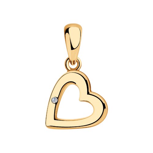 Pandantiv din argint placat cu aur  cu pietre Diamant