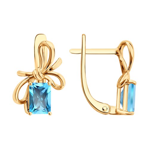 Серьги из красного золота с камнями Топаз Swiss